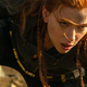 Scarlett Johansson as Black Widow, posing for a fight in her new standalone Marvel movie.